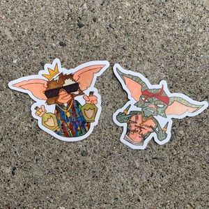 3/$15‼️ Mogwai Biggie and Gremlin Tupac Stickers